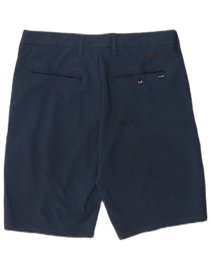 Hurley Herre Chino Shorts Medium W31 Marineblå stribet polyester