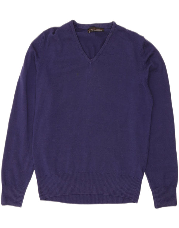 Zara Herre V-hals sweater Medium Lilla Uld