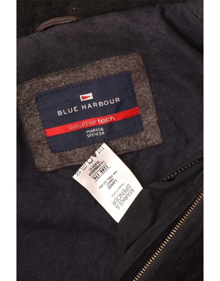 Marks & Spencer Herre Blue Harbor Hooded Utility Jacket UK 40 Large Black