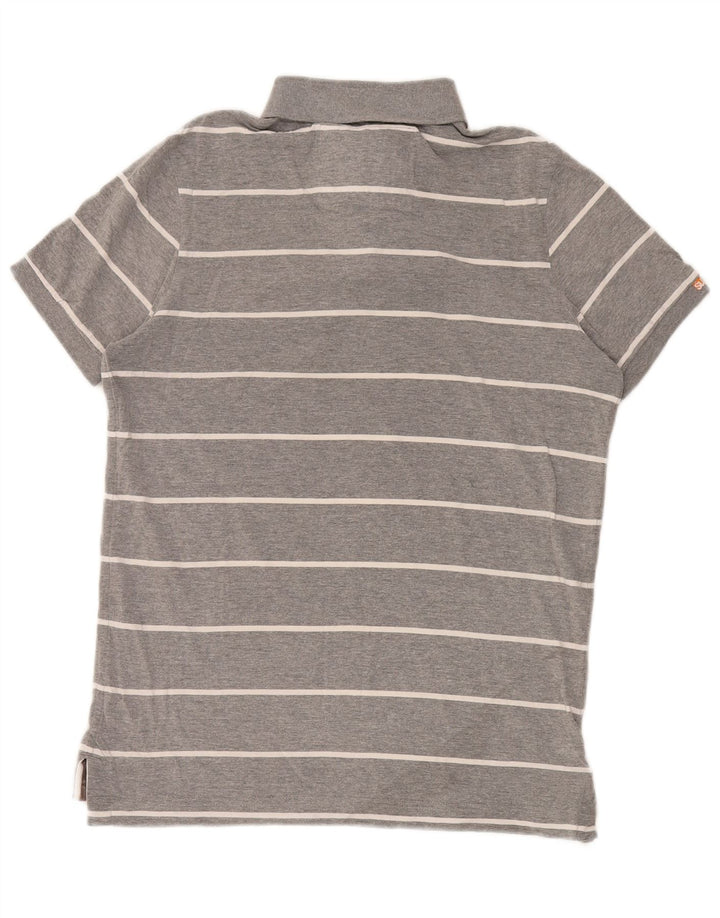 Superdry Grafisk Rugby Polo Shirt til mænd Stor, grå stribet polyester