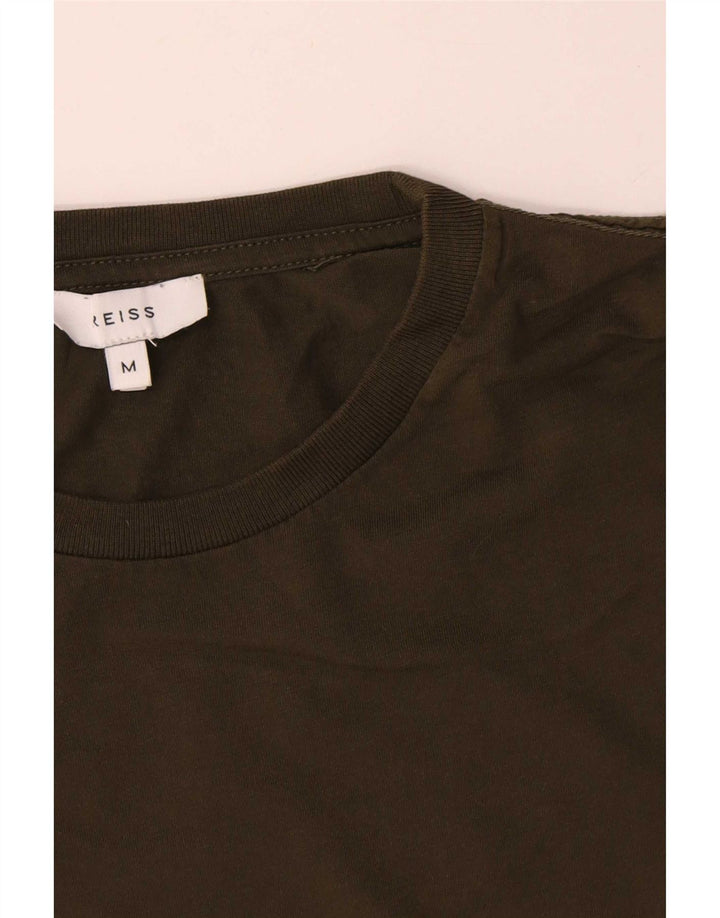 Reiss Herre T-Shirt Top Medium Khaki Bomuld