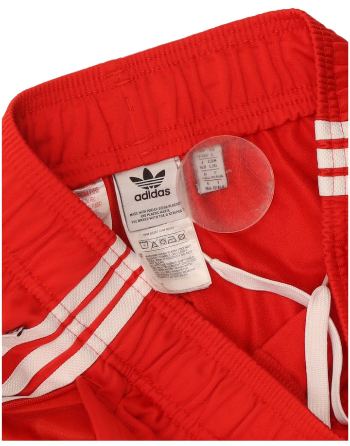 Adidas Drenge Træningsdragt Bukser Joggers 13-14 År Rød Polyester