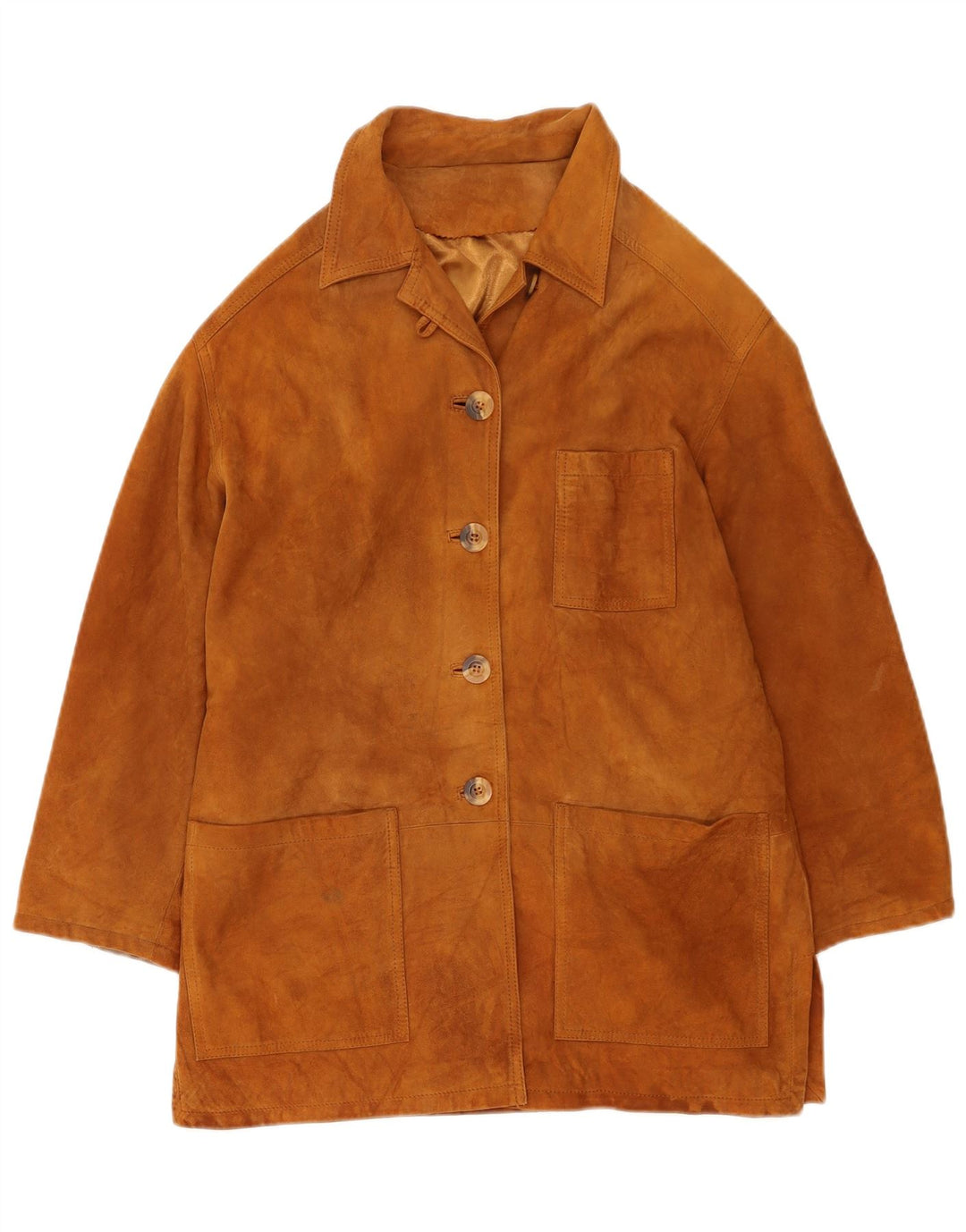 Vintage dame ruskindsjakke IT 42 medium brunt læder