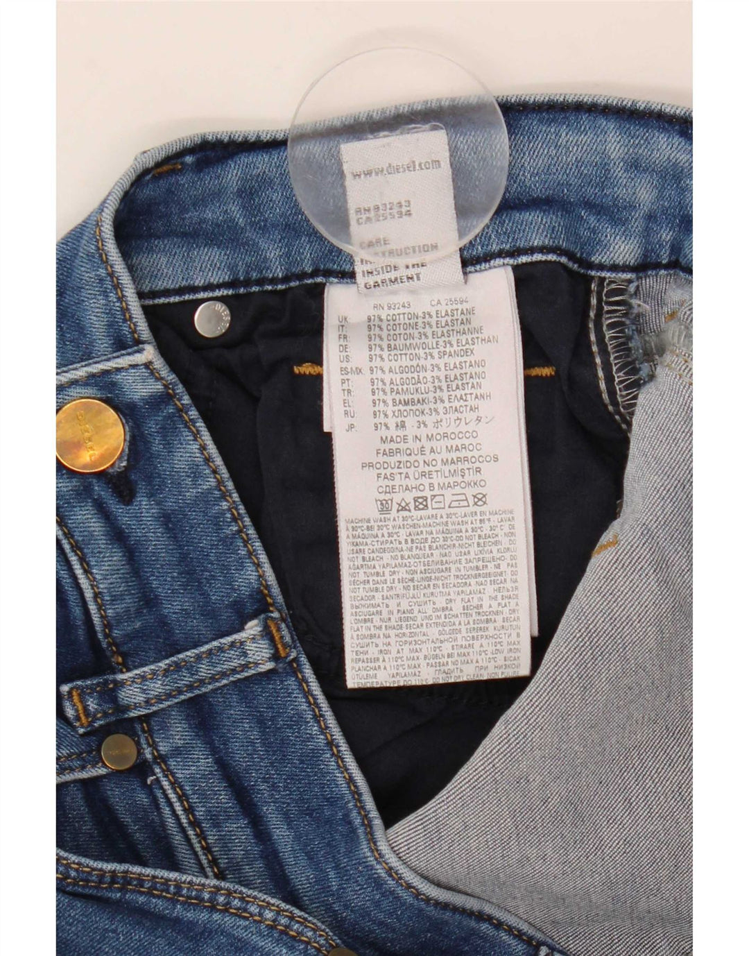 Diesel Dame Sandy Regular Slim Straight Jeans W28 L29 Blå Bomuld