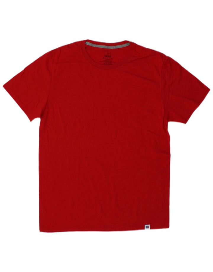 RUSSELL ATHLETIC Herre T-Shirt Top Medium Rød Bomuld