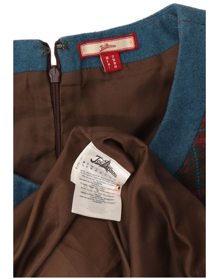 JOE BROWNS Kvinders Ærmeløs Skede Kjole UK 12 Medium Red Check Polyester