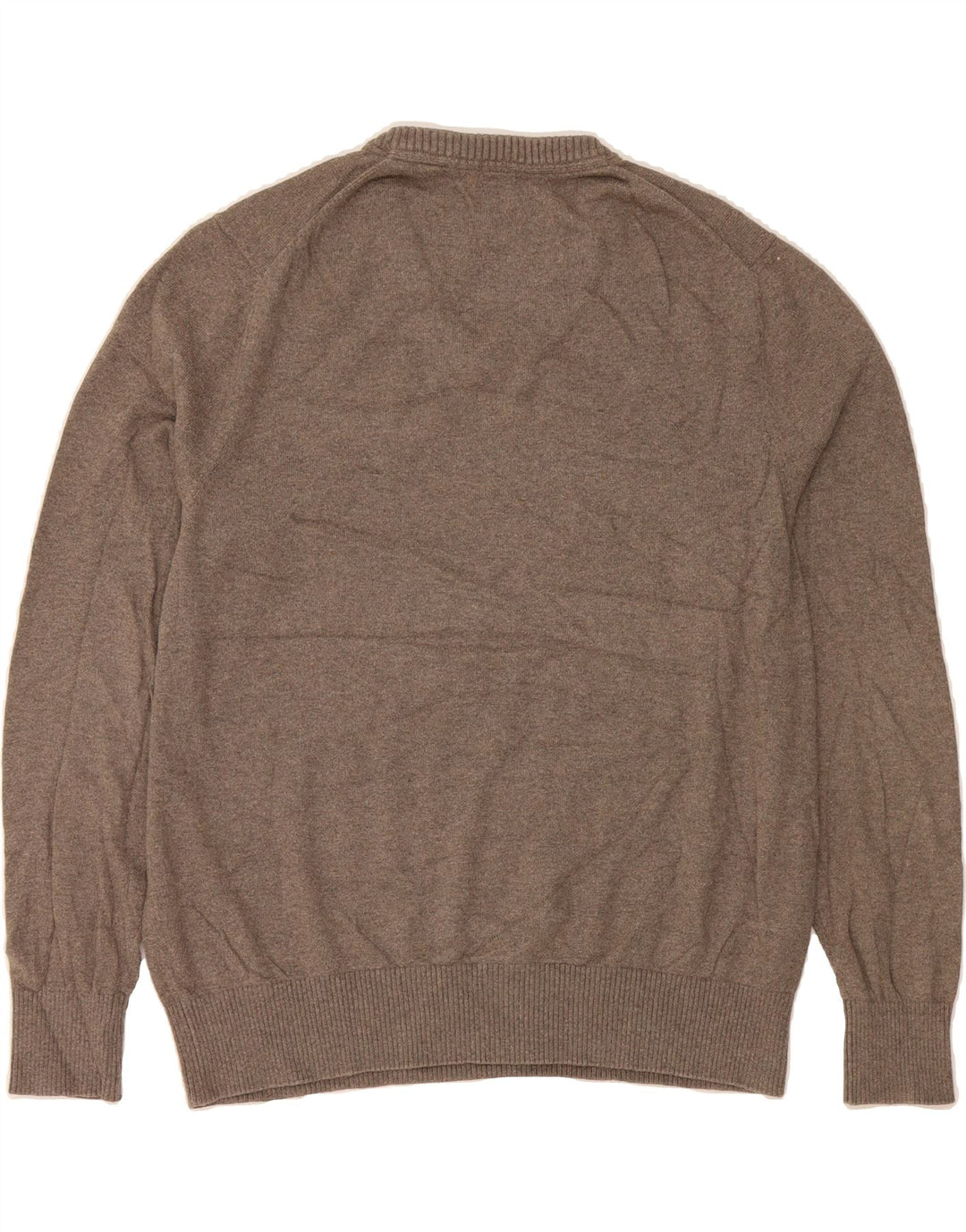 EDDIE BAUER Womens V-Neck Jumper Sweater UK 16 Large Grey Cotton Vintage Eddie Bauer and Second-Hand Eddie Bauer from Messina Hembry 