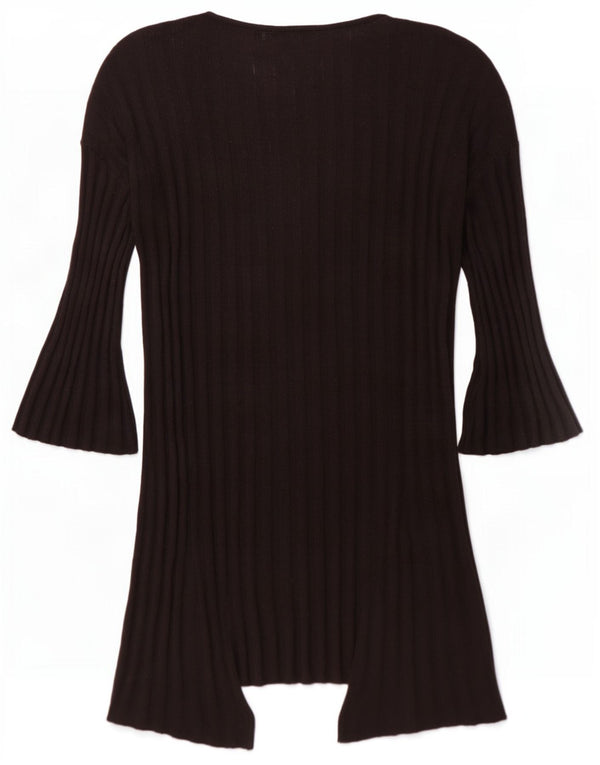 Topshop Dame Oversized Longline Open Cardigan Sweater UK 10 Small Black