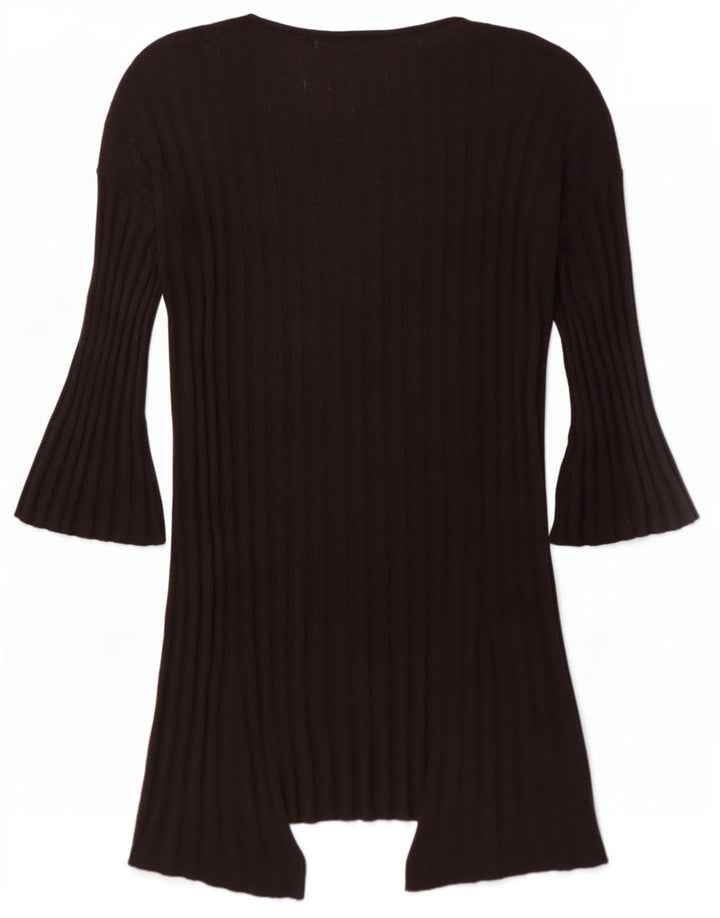 Topshop Dame Oversized Longline Open Cardigan Sweater UK 10 Small Black