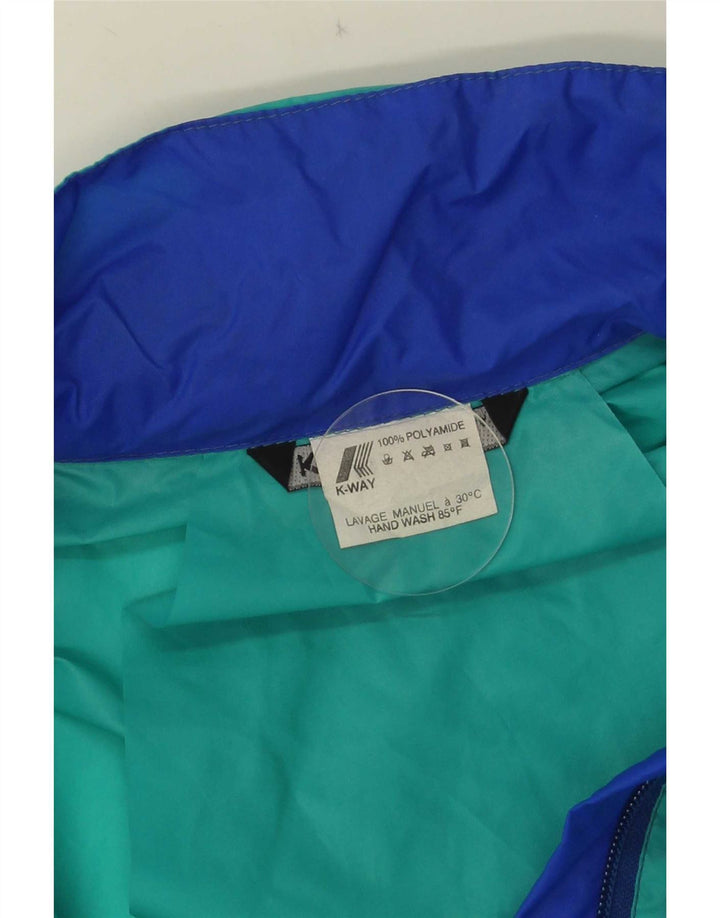 K-Way Regnjakke med hætte til mænd UK 38 Medium Green Colourblock Polyamid