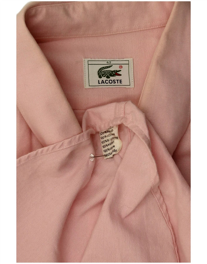 Lacoste Kortærmet Herreskjorte Størrelse 42 Large Pink Bomuld