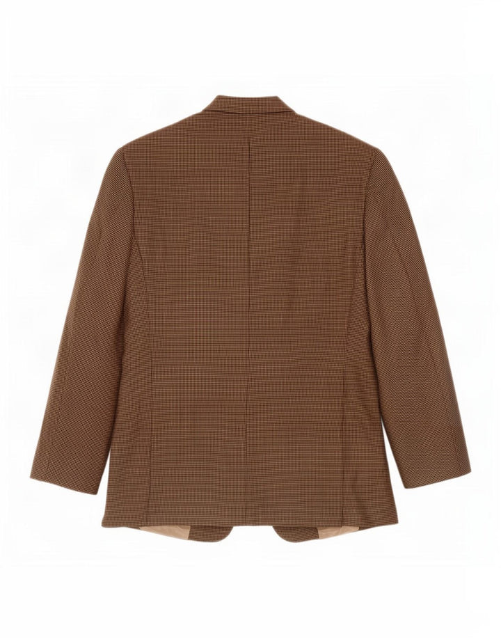 Burberry Herre 2-knaps blazerjakke UK 44 Stor Brun Houndstooth Uld