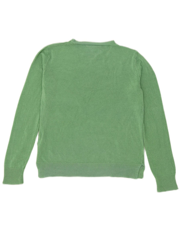 Marks & Spencer Dame Boat Neck Jumper Sweater UK 10 Small Green Acryl