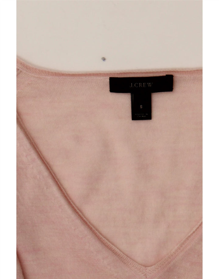 J. CREW Womens V-Neck Jumper Sweater UK 10 Small Pink Wool Vintage J. Crew and Second-Hand J. Crew from Messina Hembry 
