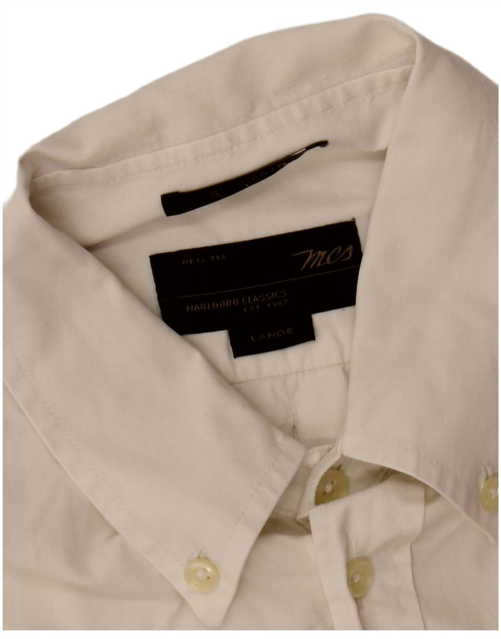 Marlboro Classics Herre Regular Fit Skjorte Large White