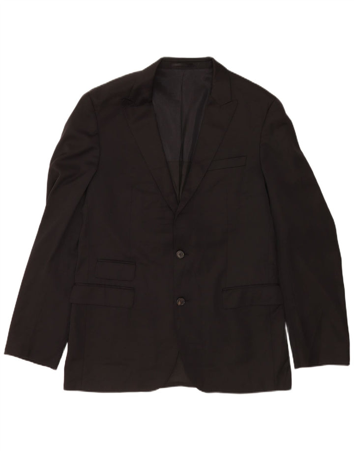 Hugo Boss Herre 2-knaps blazerjakke UK 40 Large Black Virgin Wool