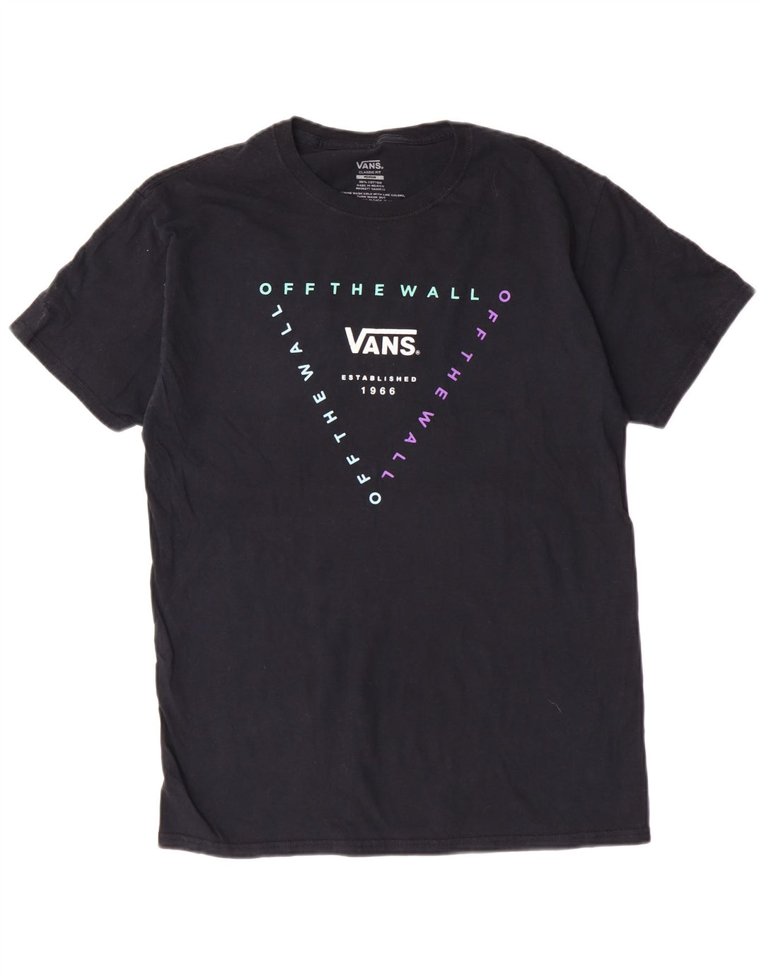 Vans Herre Classic Fit Grafisk T-Shirt Top Medium Sort Bomuld Classic