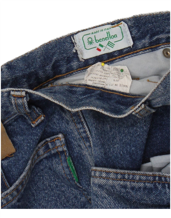 BENETTON Dame denimnederdel W24 XS Blå Bomuld