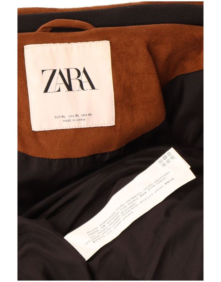 Zara Polstret Herrejakke UK 42 XL Brun Polyester