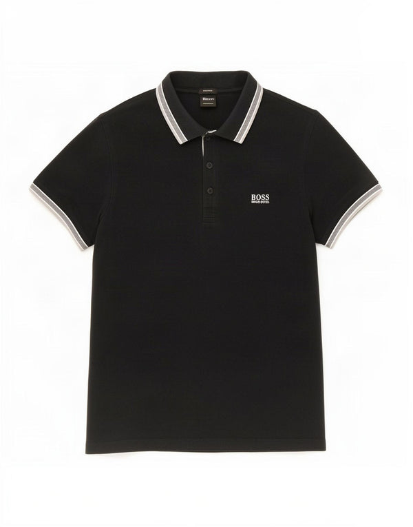 Hugo Boss Herre Regular Fit Polo Shirt Stor sort bomuld