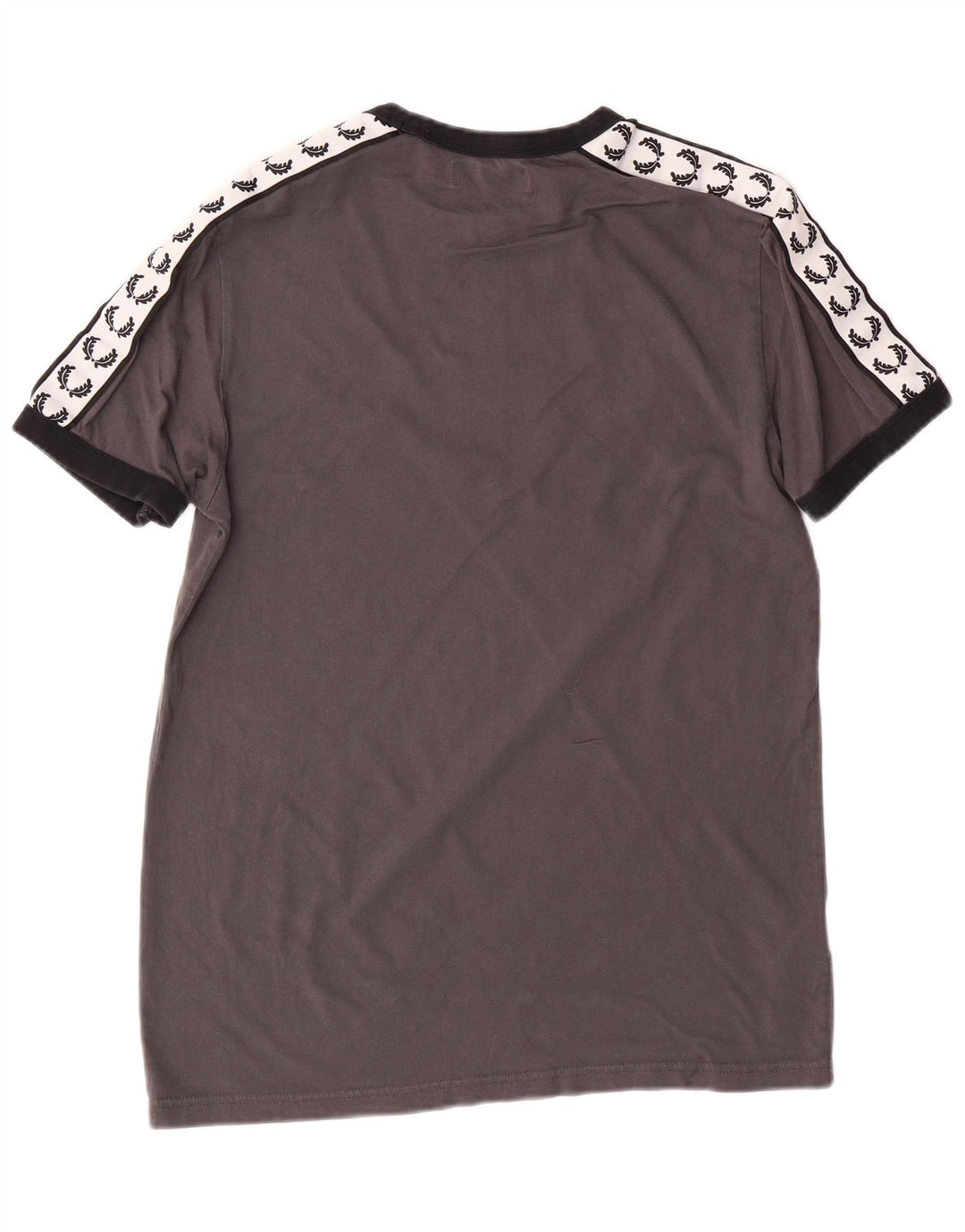 FRED PERRY Mens Graphic T-Shirt Top Small Grey Cotton