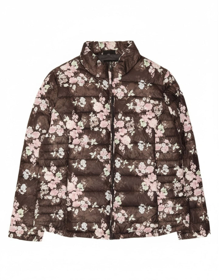 JANINA Polstret jakke til kvinder IT 46 Large Brown Floral