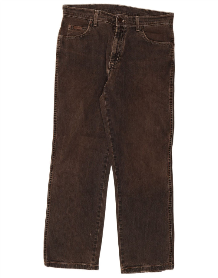 Wrangler Herre Texas Stretch Straight Jeans W33 L29 Brun Bomuld