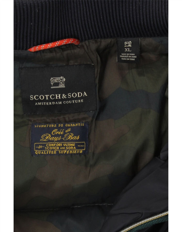 Scotch & Soda herre hættepolstret jakke UK 42 XL marineblå polyester
