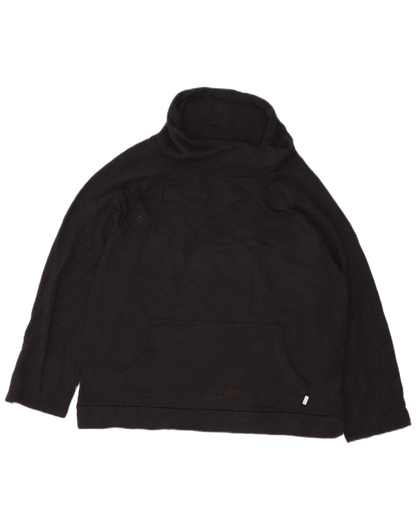 Fat Face Dame Oversized Roll Neck Sweatshirt Jumper UK 10 Small Black