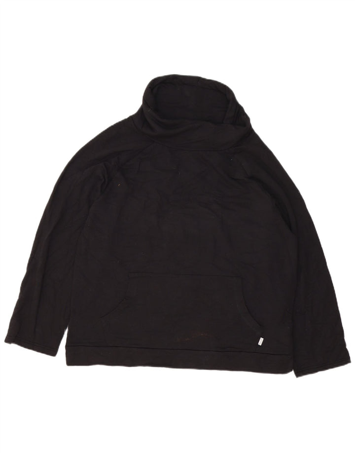 Fat Face Dame Oversized Roll Neck Sweatshirt Jumper UK 10 Small Black