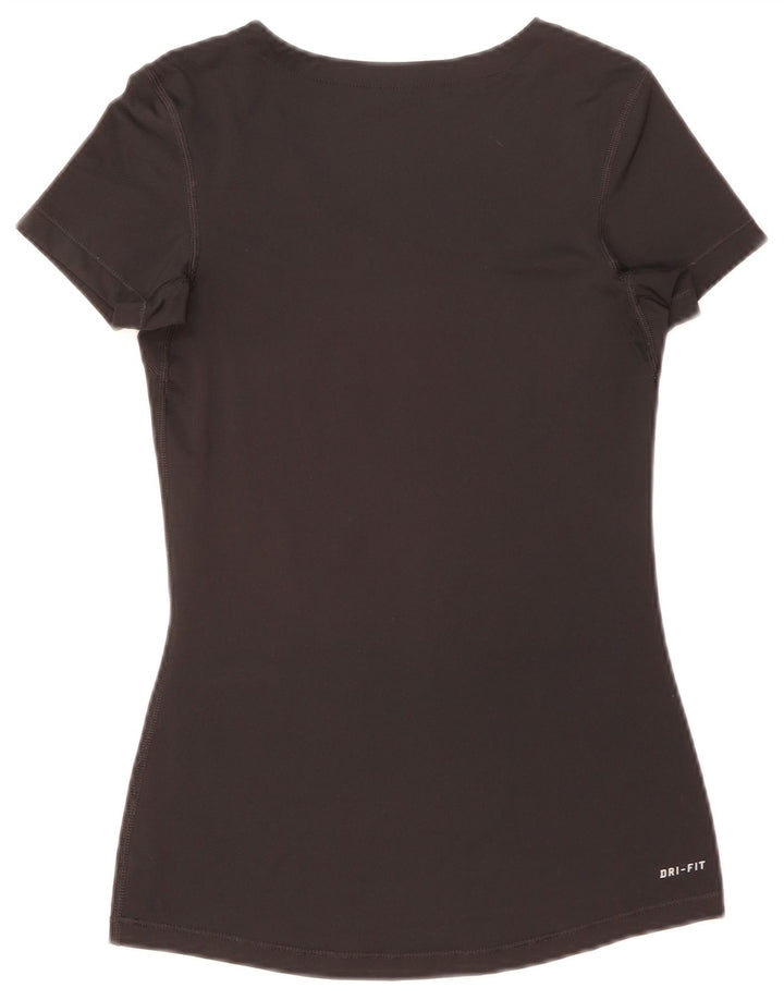 Nike Dame Dri Fit T-Shirt Top UK 8 Lille Sort