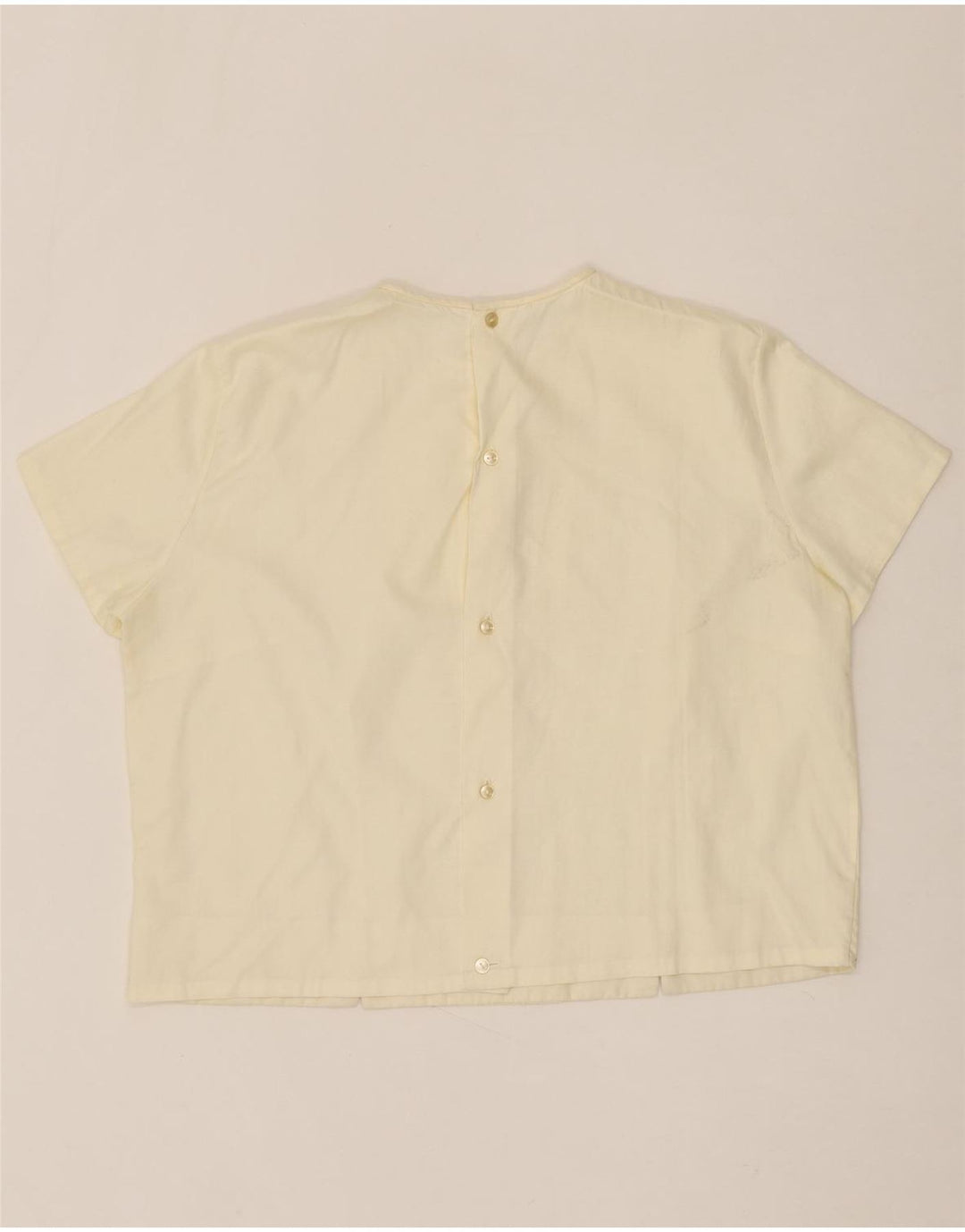 VINTAGE Womens Short Sleeve Blouse Top IT 46 Large Off White Vintage Vintage and Second-Hand Vintage from Messina Hembry 