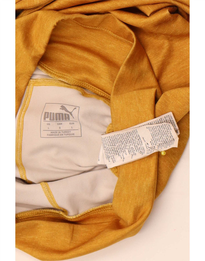Puma Dame Stigbøjle Leggings UK 14 Large Yellow Colourblock Polyester