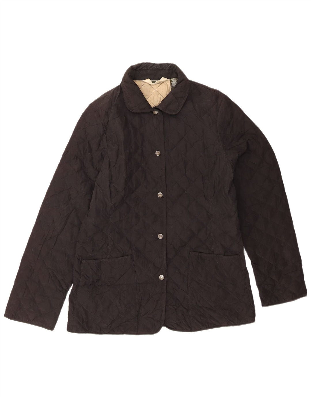 EDDIE BAUER Quiltet jakke til kvinder UK 12 Medium Sort Polyester