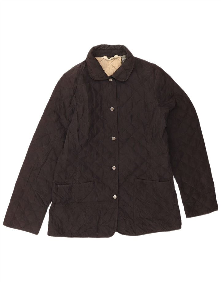 EDDIE BAUER Quiltet jakke til kvinder UK 12 Medium Sort Polyester