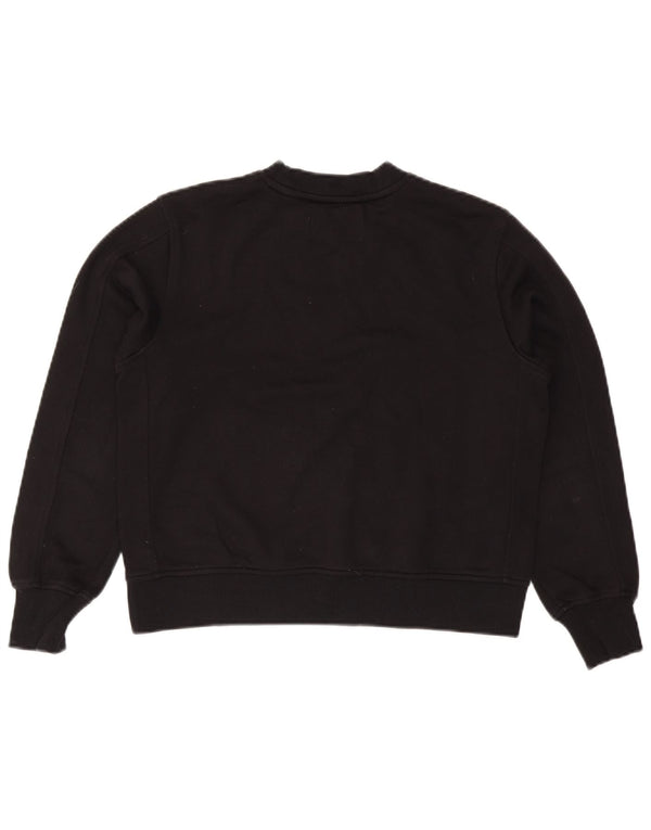 Calvin Klein Jeans Dame Oversized Sweatshirt Jumper UK 10 Lille Sort