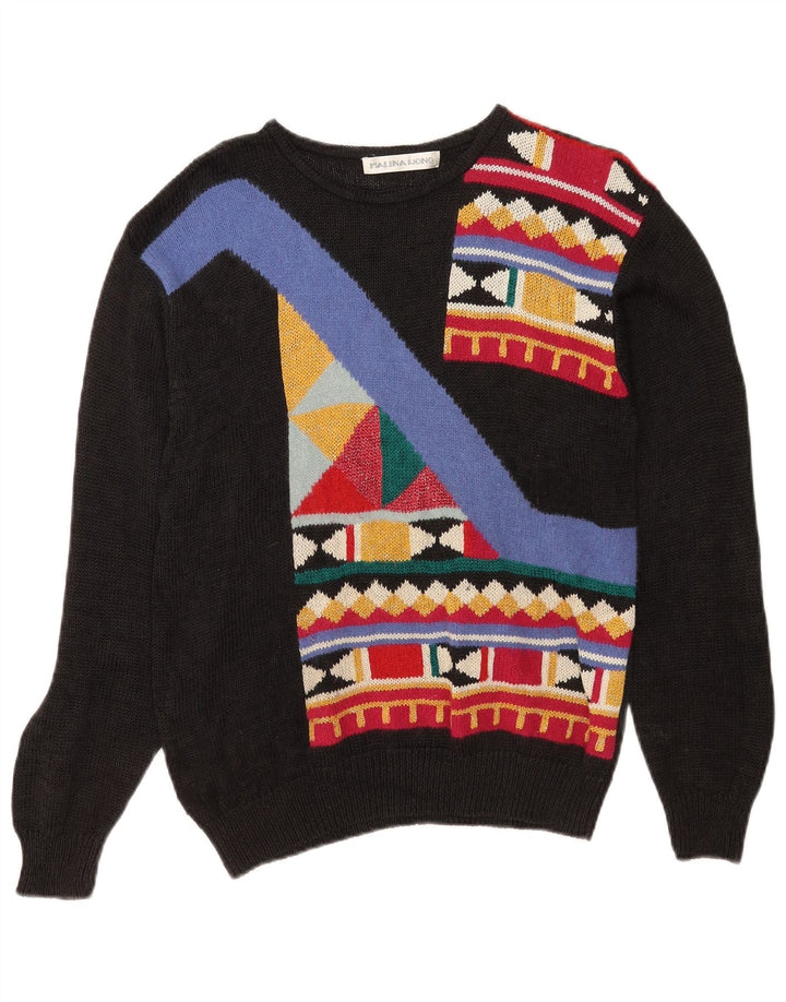 Malina Wong Dame sweater med rund hals EU 38 Medium Sort Retro