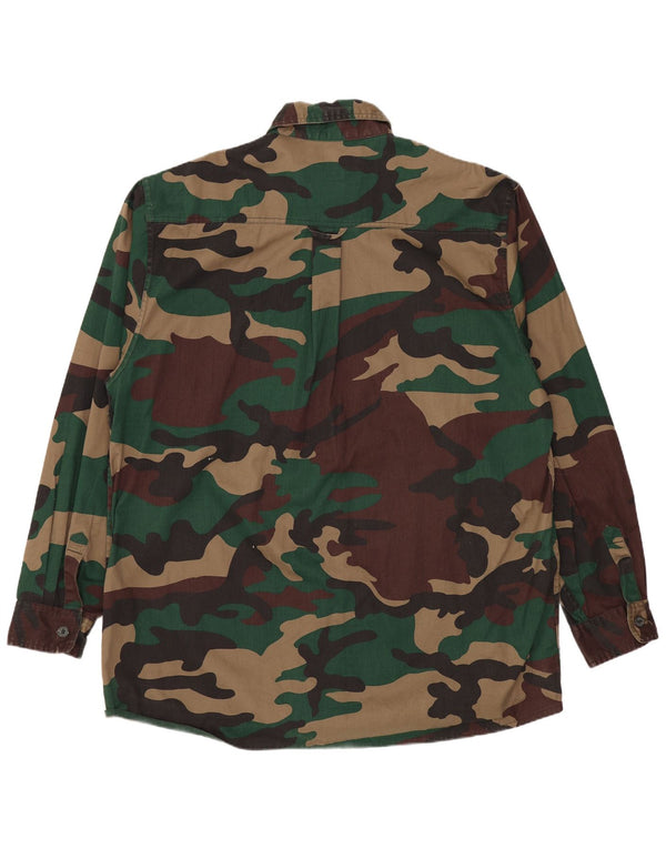 Vintage denimskjorte til mænd 2XL Grøn Camouflage Bomuld Army