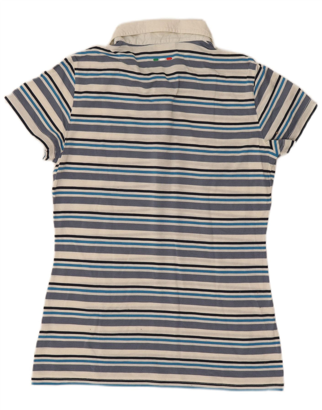 Fila Dame Polo Shirt UK 12 Mellem blå stribet