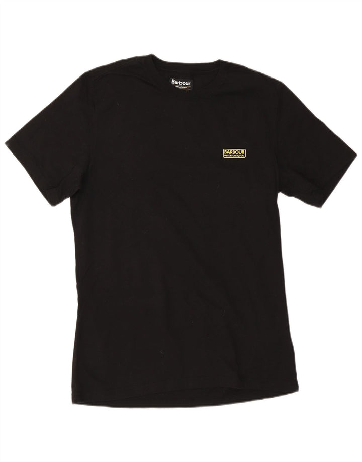 Barbour Herre Slim Fit T-Shirt Top Stor Sort Bomuld