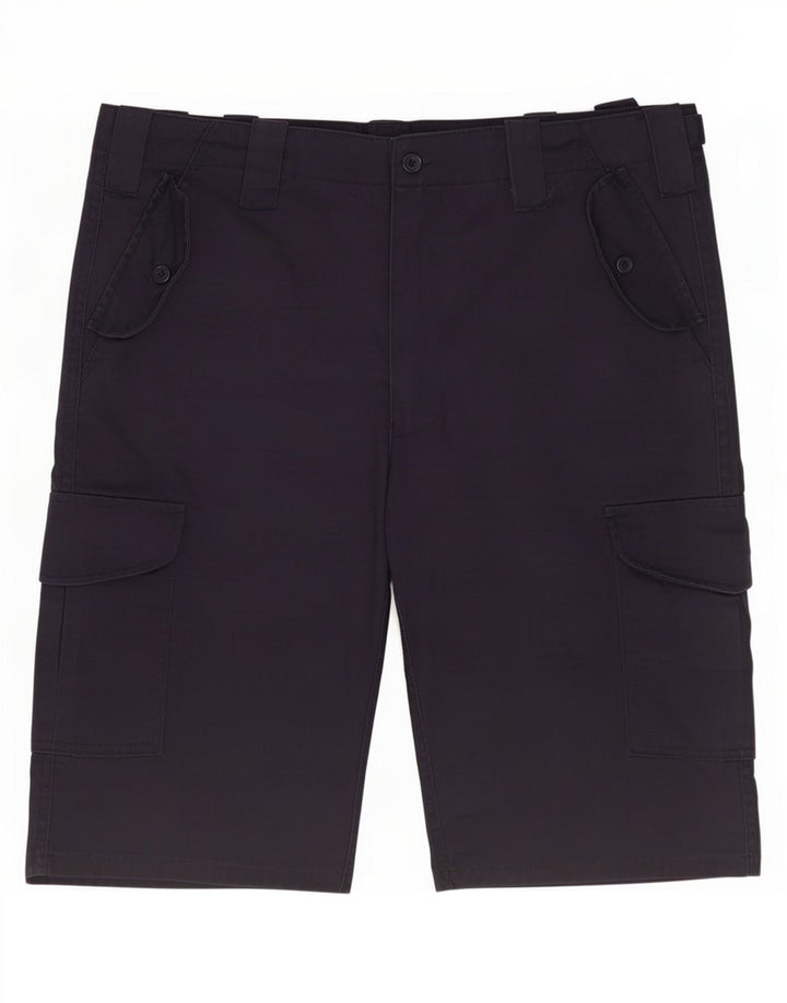 Vintage Herre Cargo Shorts Medium W32 Navy Blue Polyester