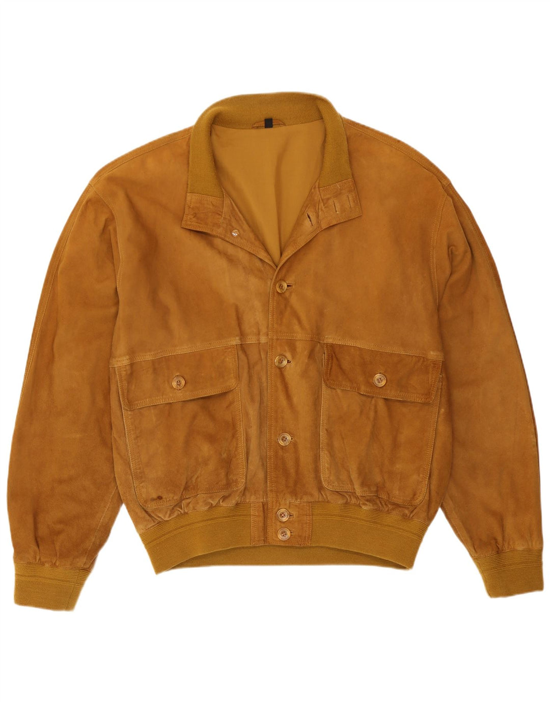 Vintage herre ruskind bomberjakke IT 52 XL beige læder