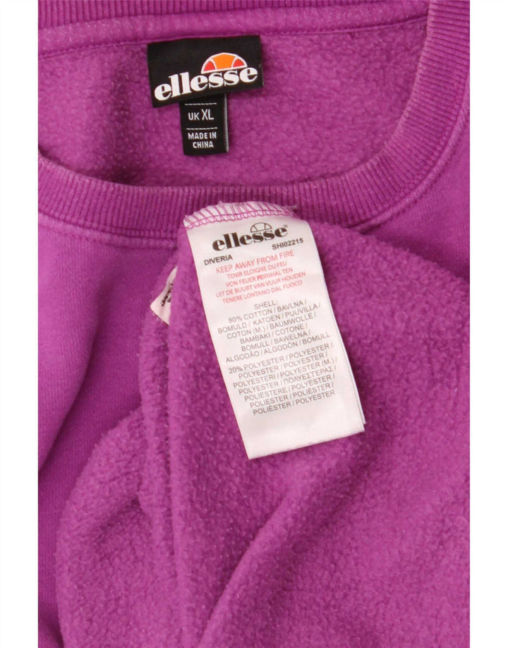 Ellesse Herre Sweatshirt Jumper XL Lilla Bomuld