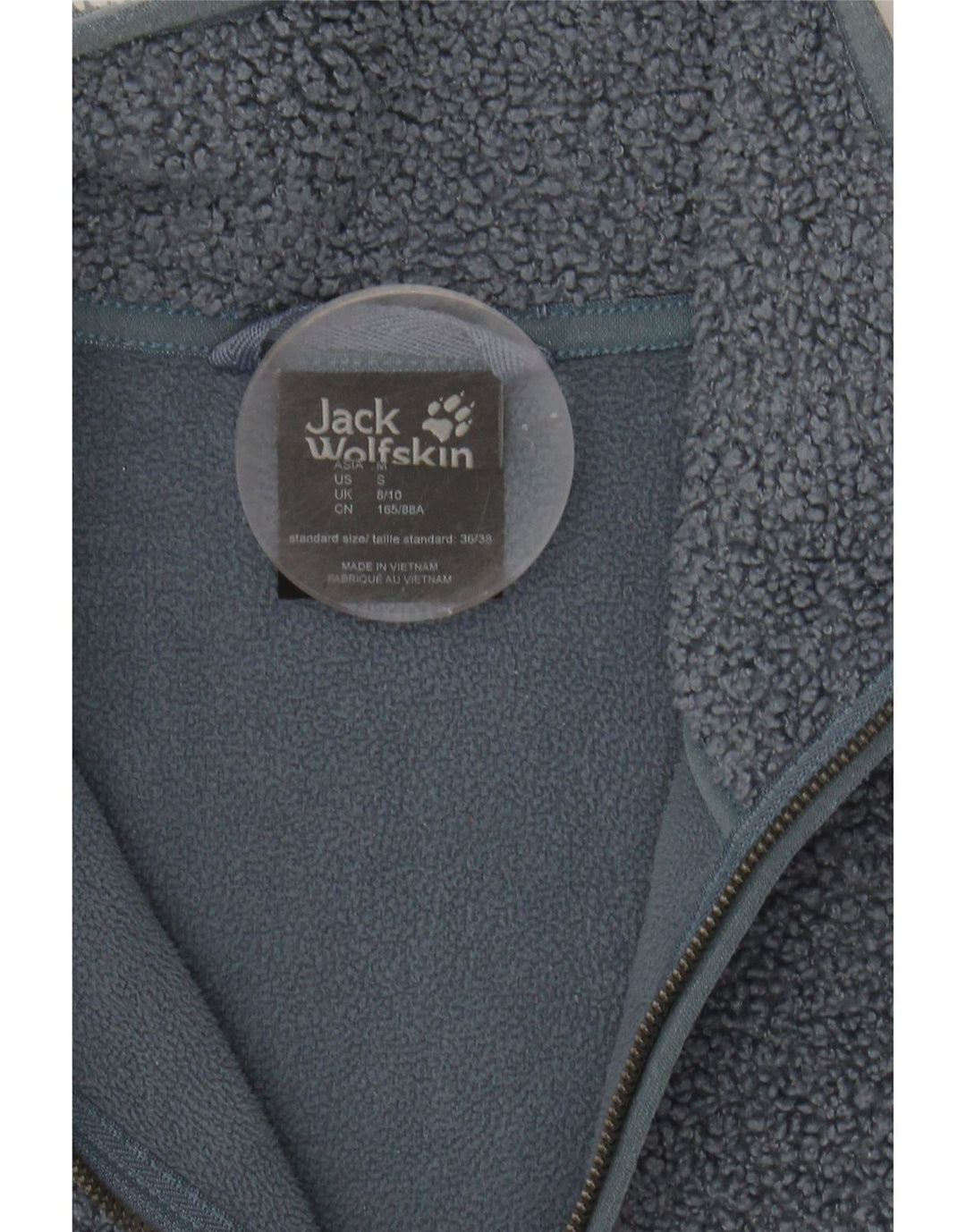 JACK WOLFSKIN Womens Oversized Fleece Jacket UK 8/10 Small Grey Polyester