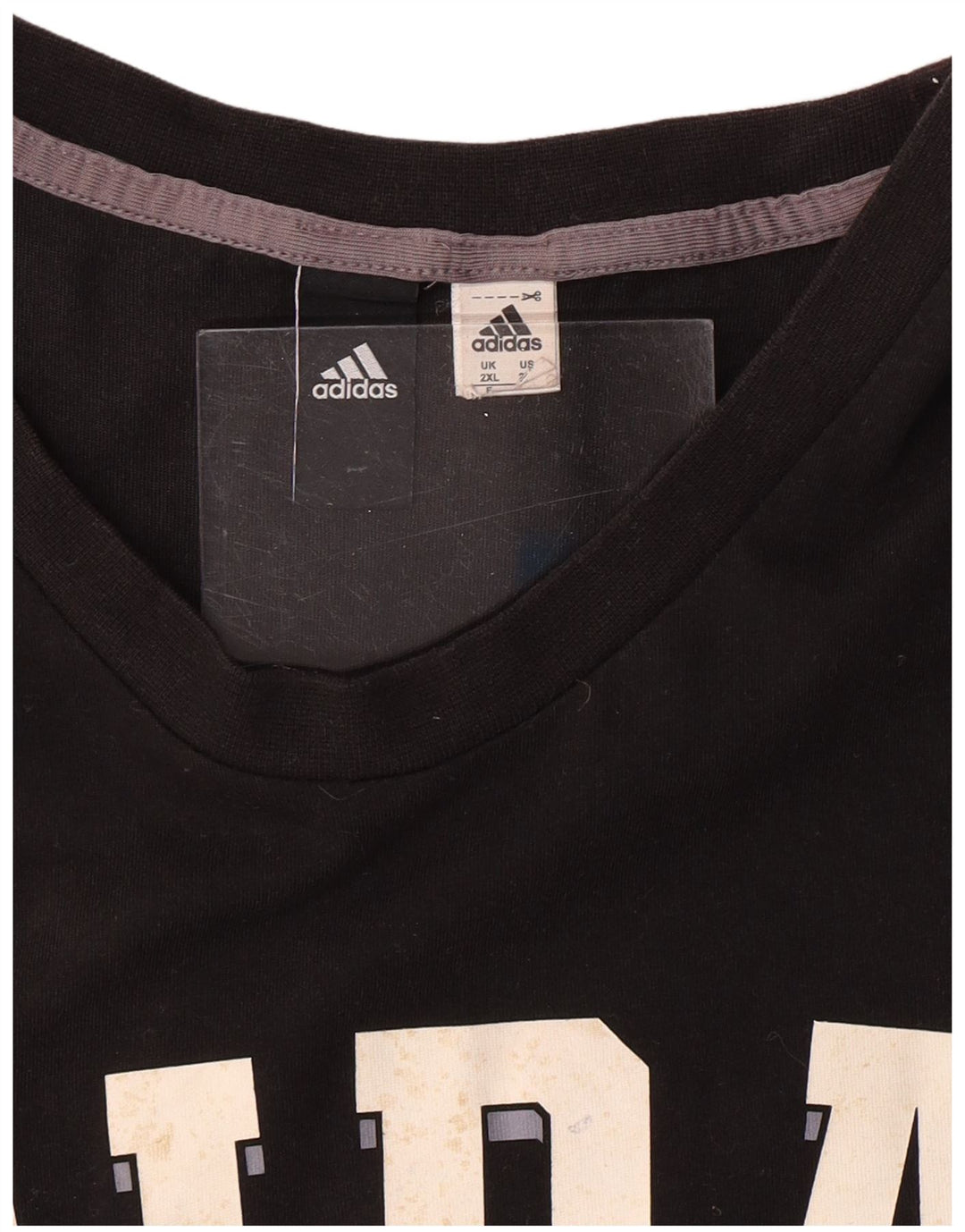 ADIDAS Grafisk T-shirt top til mænd 2XL sort bomuld