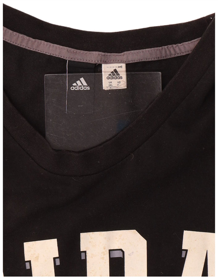 ADIDAS Grafisk T-shirt top til mænd 2XL sort bomuld