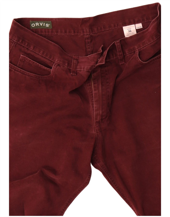 Orvis Slim Jeans til mænd W36 L33 Bourgogne bomuld