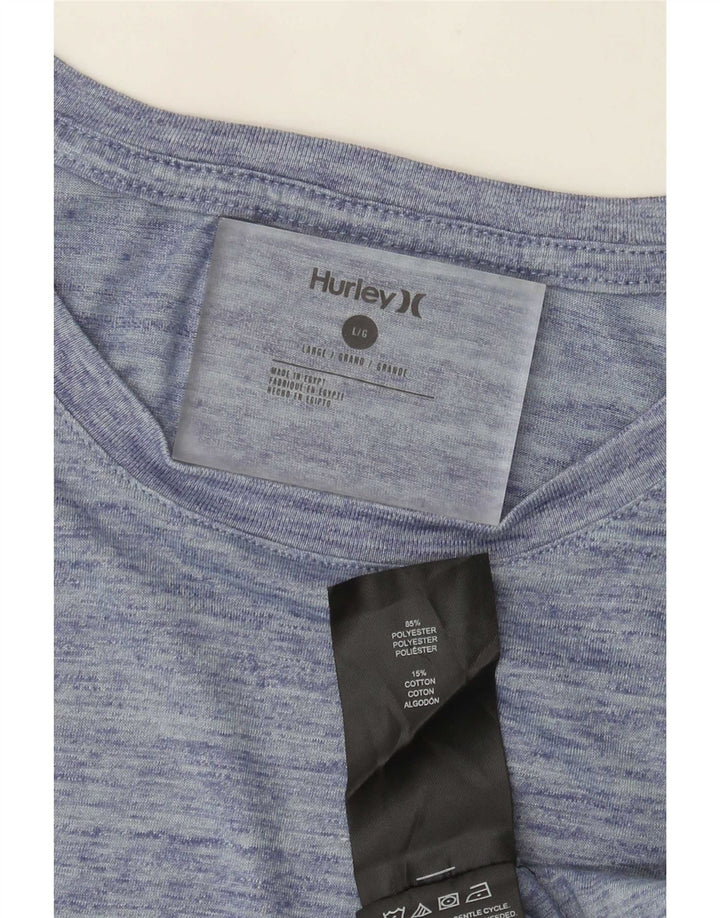 Hurley Herre T-Shirt Top Stor Blå Flecked Polyester