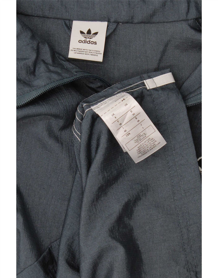 Adidas Dame Oversized Utility Jacket UK 8 Small Blue Polyamide