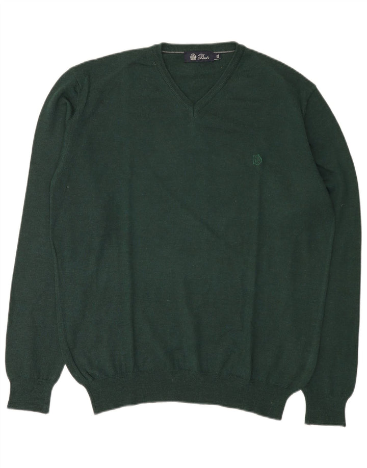 Dacks herre V-hals sweater XL Grøn uld